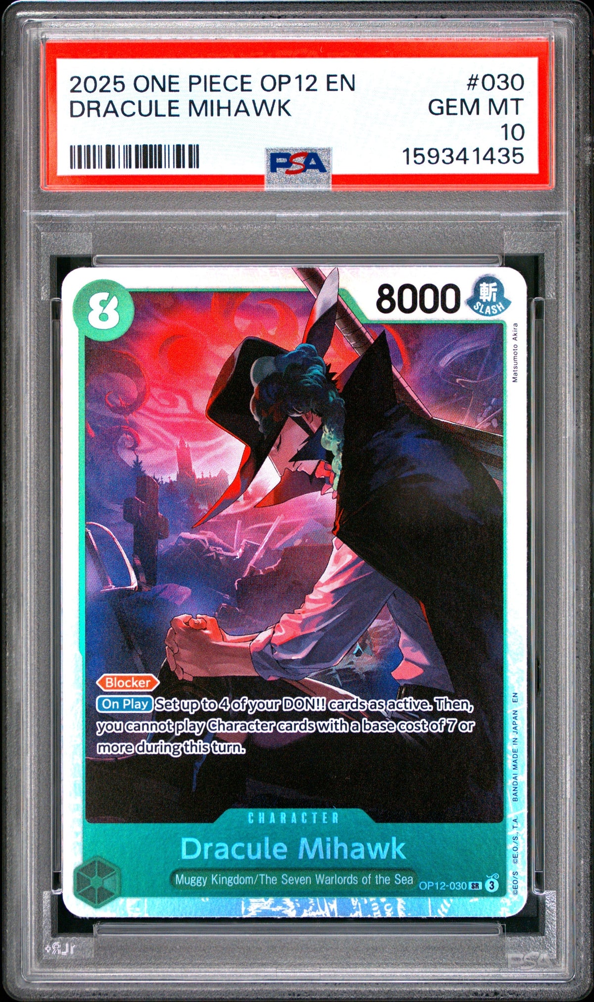 One Piece Op12 Legacy Of The Master 030 Dracule Mihawk PSA 10 GEM MINT