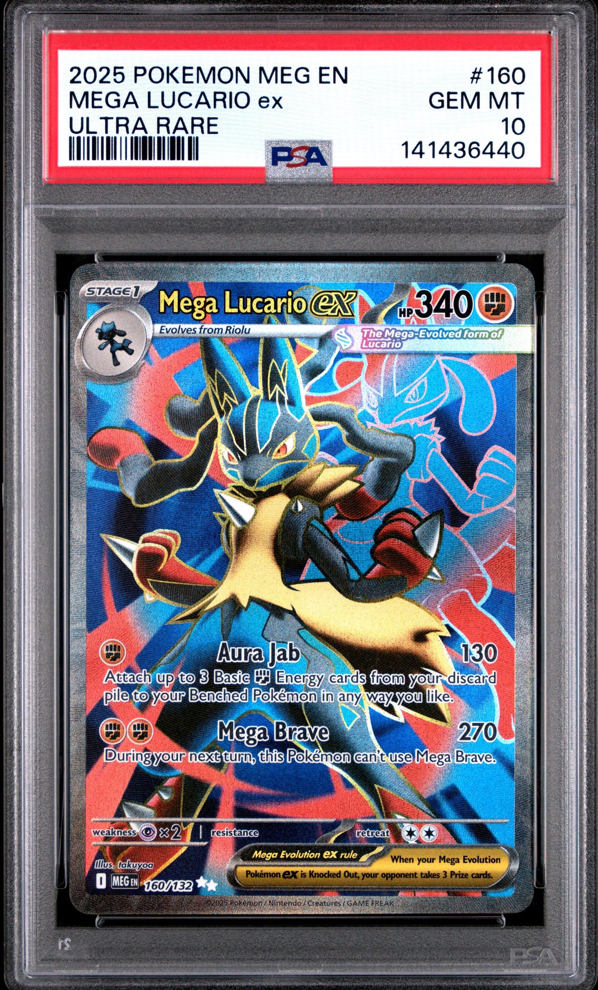 Pokemon Meg En Mega Evolution 160 Mega Lucario Ex Ultra Rare PSA 10 GEM MINT