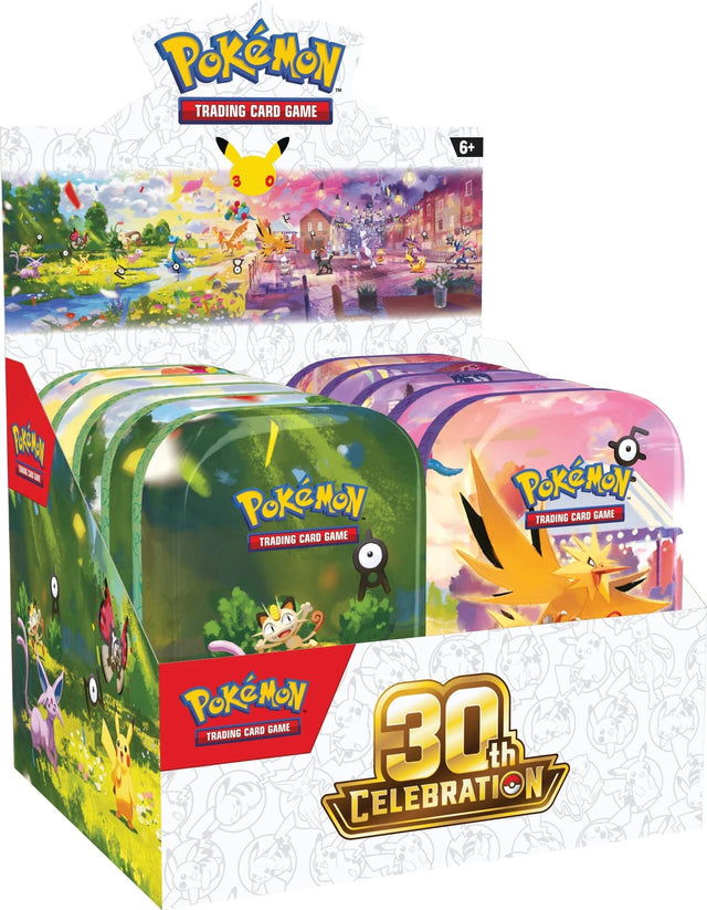 Pokemon TCG: Mega Evolution - 30th Celebration Mini Tin Display
