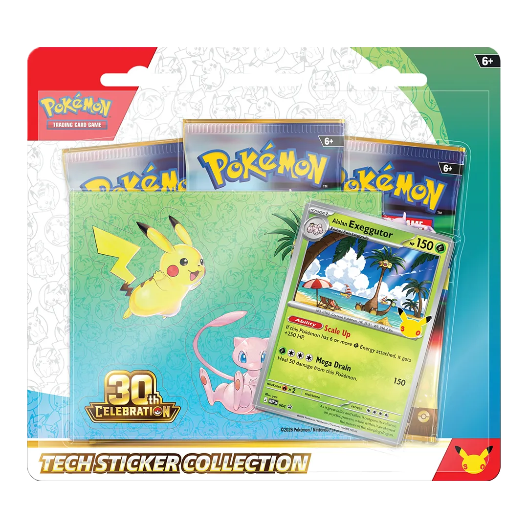 Pokémon: 30th Celebration - Alolan Exeggutor & Lucario Tech Sticker Collection [Set of 2]
