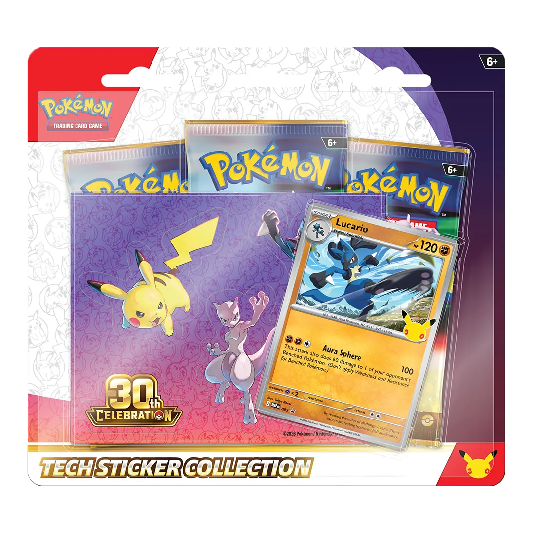 Pokémon: 30th Celebration - Alolan Exeggutor & Lucario Tech Sticker Collection [Set of 2]