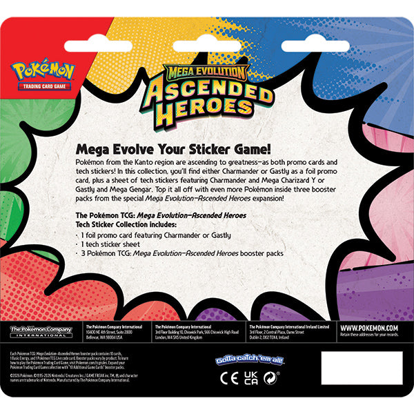 Pokemon TCG: Mega Evolution - Ascended Heroes Charmander and Mega Charizard Y Tech Sticker Collection Box
