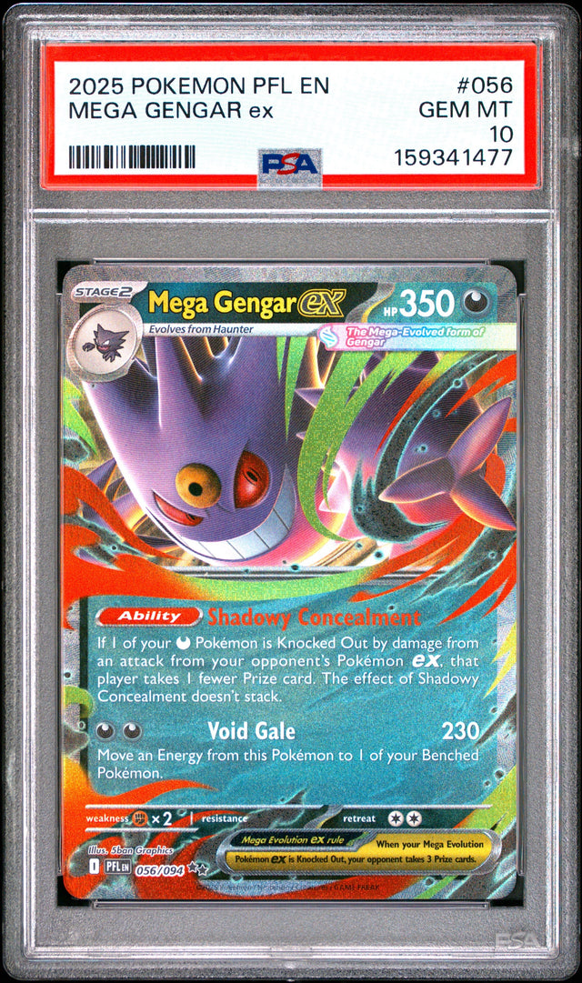 Pokemon Pfl En Phantasmal Flames 056 Mega Gengar Ex PSA 10 GEM MINT