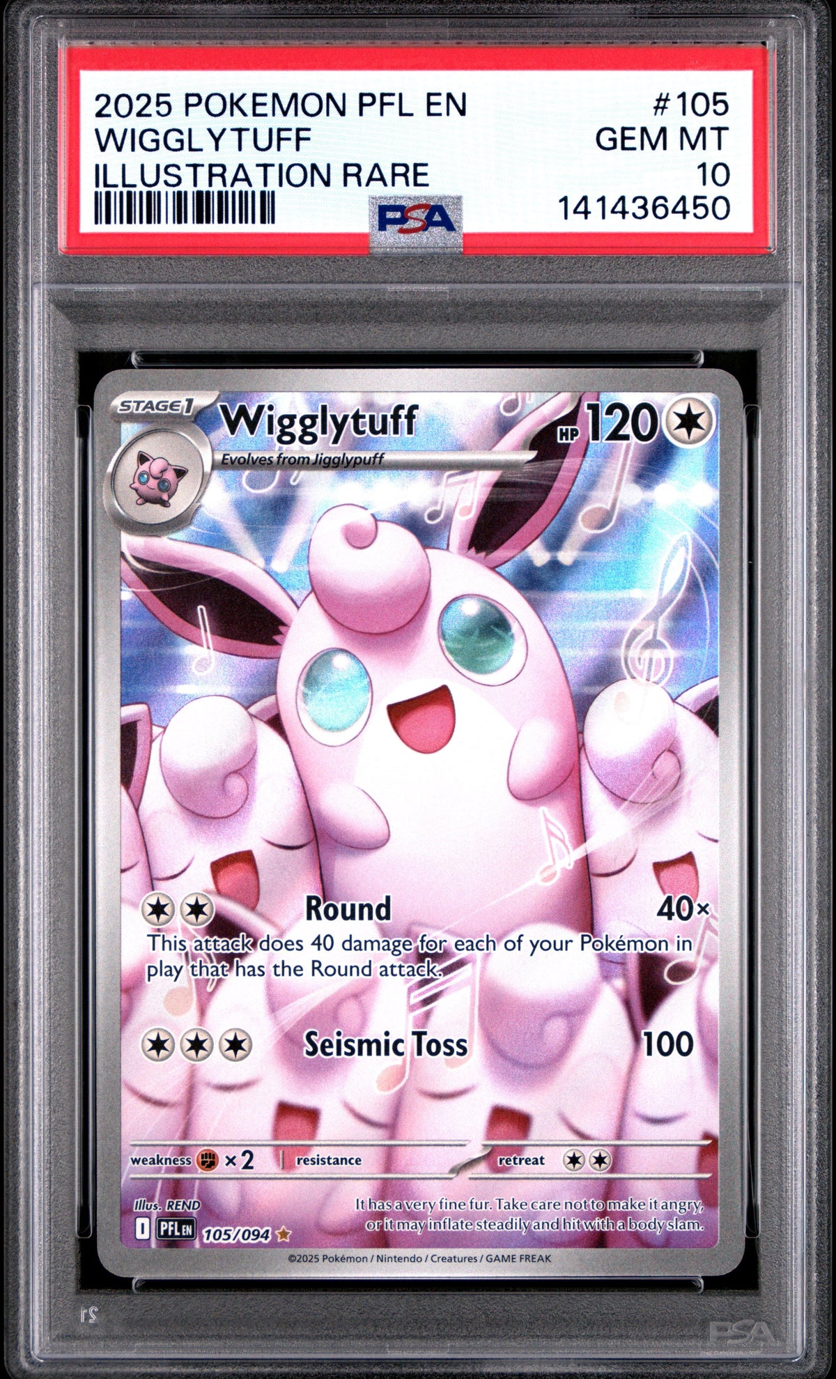 Pokemon Pfl En Phantasmal Flames 105 Wigglytuff Illustration Rare PSA 10 GEM MINT