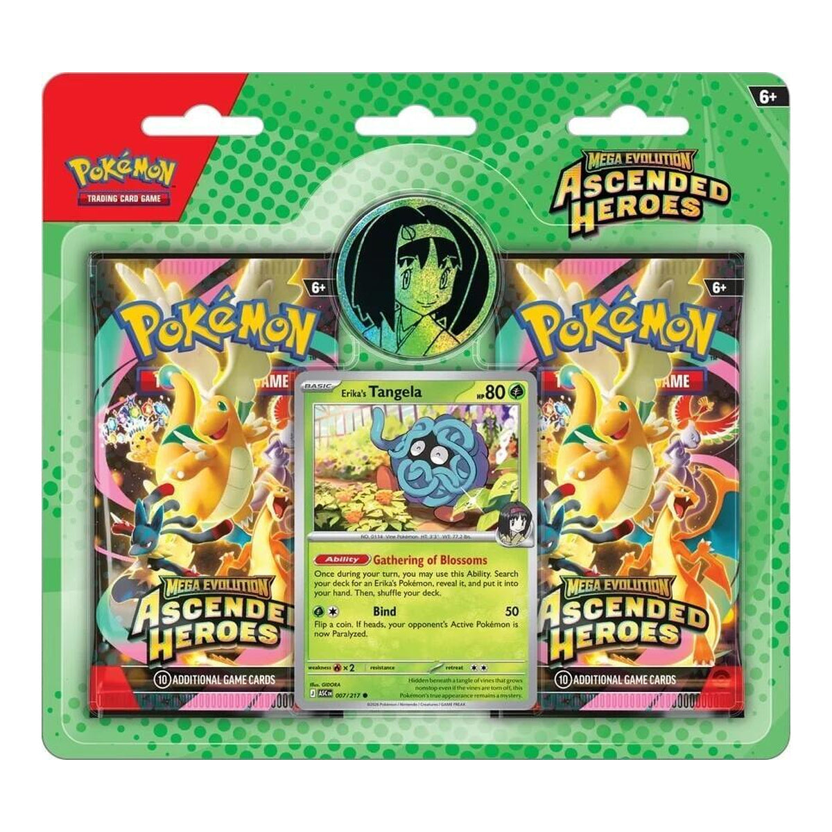 Pokémon TCG: Ascended Heroes 2-Pack Blister - Erika / Larry Promo (Assorted)