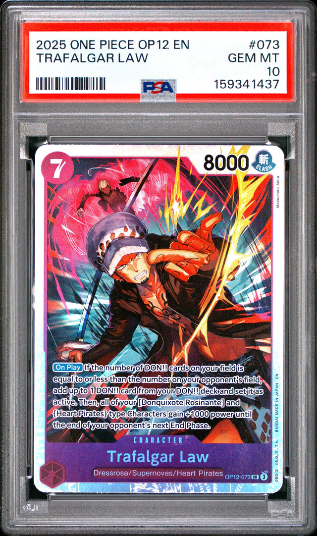 One Piece Op12 Legacy Of The Master 073 Trafalgar Law PSA 10 GEM MINT